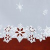 Simhomsen Embroidered Silver Grey Snowflakes Table Runner for Christmas Holidays