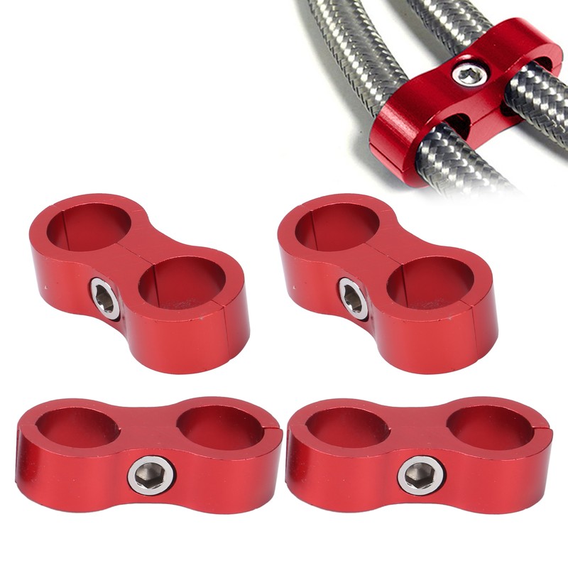 4PCS Hose Separator AN8 Automobile Oil Pipes Fixing Adapter Aluminum