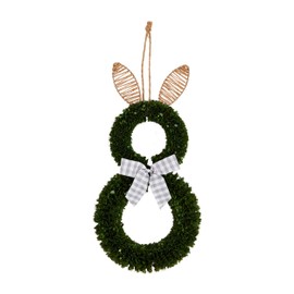 Mud Pie Boxwood Bunny Door Decor, Green