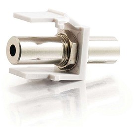 Legrand - C2G Keystone Snap-in Module, 3.5mm Keystone Jack, White Keystone Insert Module, Audio Keystone Jack, RoHS Compliant Keystone Coupler, 1 Count, C2G 03819