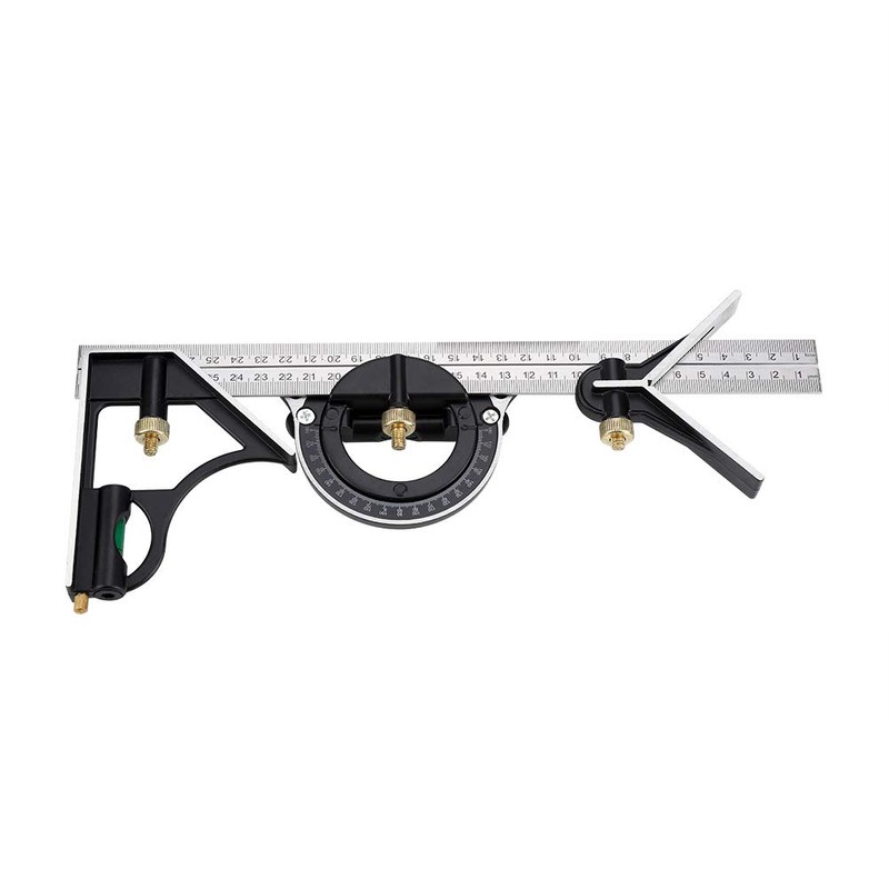 Adjustable Combination Square, 300mm Multifunctional Combination Angles Ruler for Carpenter
