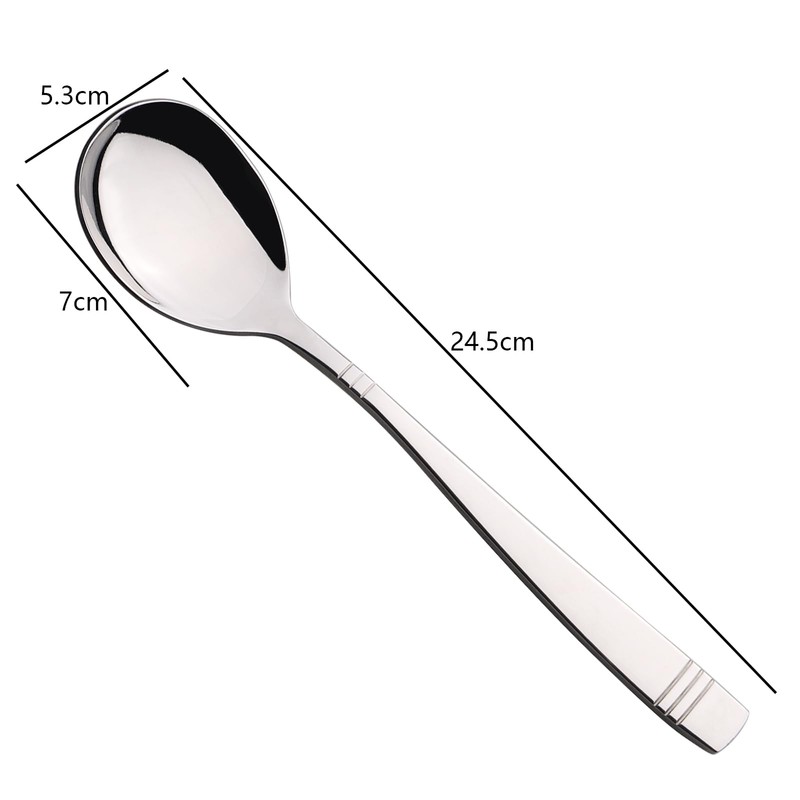 Sandmovie Stainless Steel Serving Spoon, Large Serving Spoons, Set of