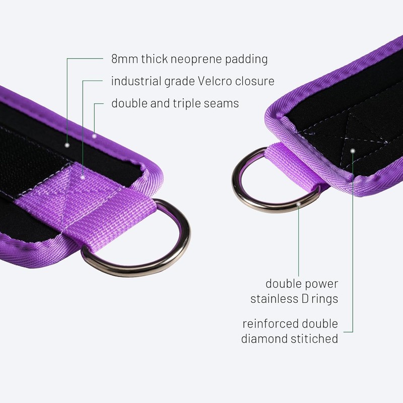 Slim Panda Ankle Strap for Cable Machine,Ankle Cuff for Kickbacks,