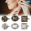 60pcs Metal Round Oval Pendant Base Tray Glass Domes Sheet