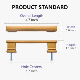 GOFFIDECO 10 Pack 4-3/4 Inch Length|3-3/4 Inch(96mm) Hole Center Champagne Bronze Kitchen Cabinet Handles, Cabinet Pulls Kitchen Cabinet Hardware, Cupboard Pulls, Drawer Handles