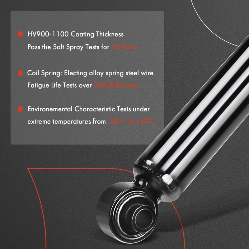 A-Premium Rear Shock Strut Absorbers Compatible with Fiat 500 2012