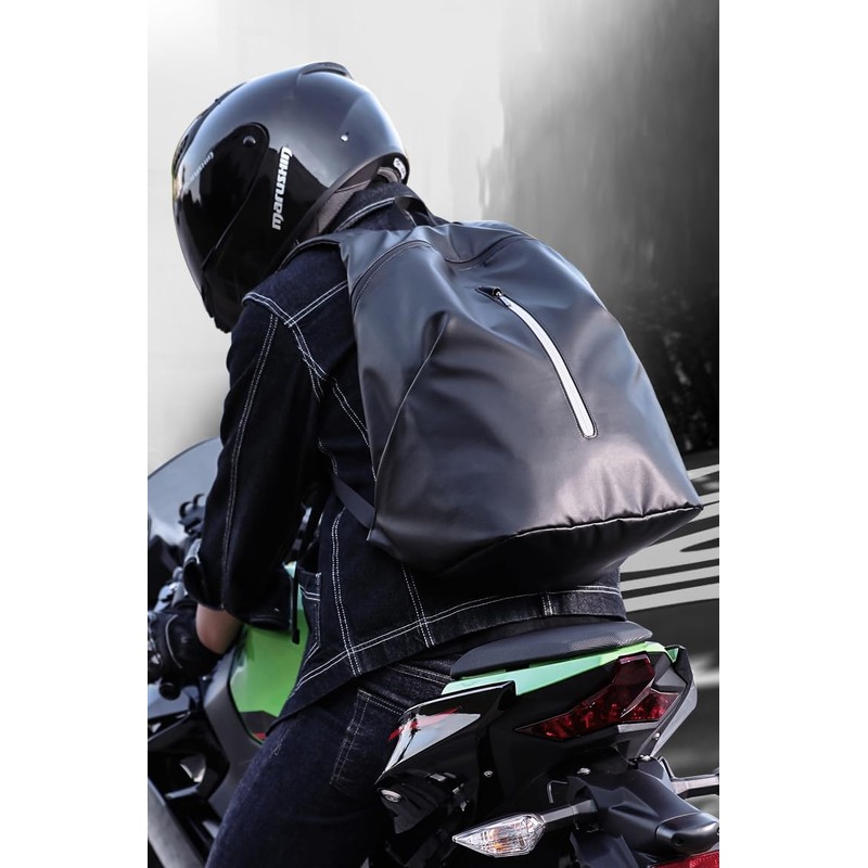mjmoto Motorcycle Backpack,Reflective Motorcycle Helmet Bag Backpack for Men Women,