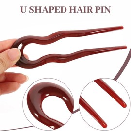 AFCJLTO Pack of 4 French Hair Pins U Shaped Hairpin Large French Twist Hair Pin Hair Pins French Clip for Women Girls All Hair Types