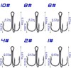 180pcs/Box Treble Fishing Hooks Sharp Round Bend Treble Hooks Strong