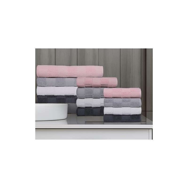 DePera Waffle Terry 6 pcs Turkish Towels Set