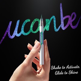 UCANBE Chameleon Liquid Eyeliner - Green Cyan Blue, Multi-Chrome Metallic Shift Eyeliner, Waterproof Glitter Eyeliner with Soft Fine Tip for Multi-Dimensional Eye Looks