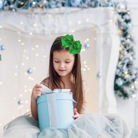 Amybasic Double-Layered Cute Bow Headbands for Girls & Toddlers – Multicolor, Stylish & Comfortable（Green）