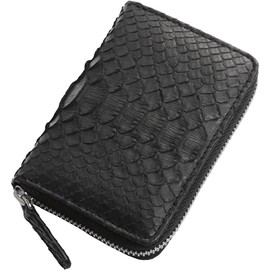 Sankyo Shokai Men's Leather Coin Purse, Zip Around, Black