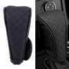 CALFOVERA Black Gear Knob Covers PU Leather Waterproof Non Slip