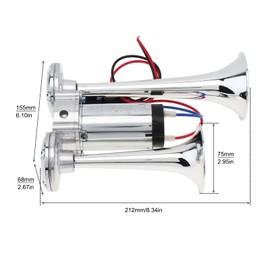 DriSentri 12V Air Horn for Truck, 600DB Dual Trumpets Super Loud Electric Car Air Horn Kit with Compressor for Cars Trucks Lorry Trains Boats