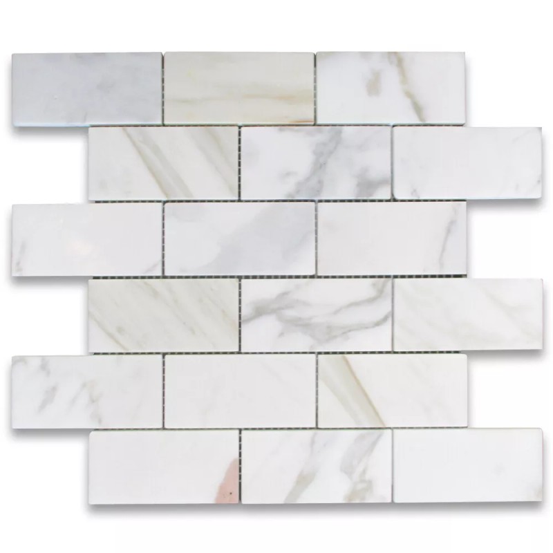 Stone Center Online G64XH Calacatta Gold Calcutta Marble 2x4 Brick