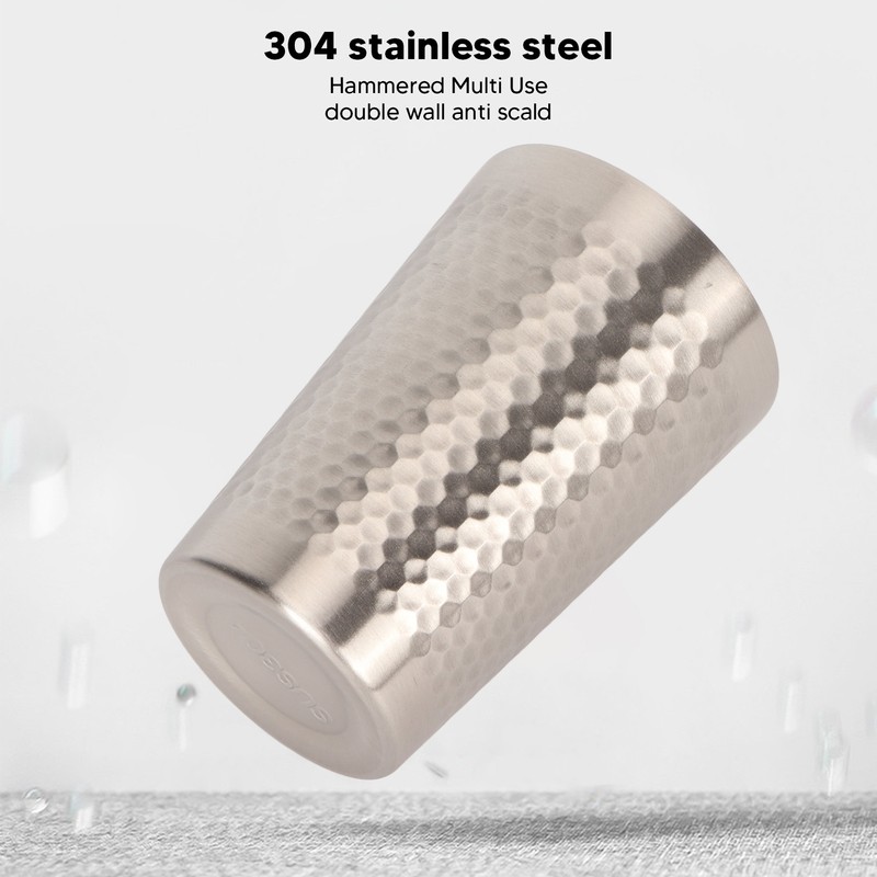 2pcs Stainless Steel Beer Cup 450ML Double Wall Air Insulation