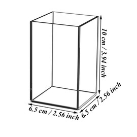 Pack of 2 Acrylic Pen Holders, Makeup Brush Holder, Acrylic Pen Holder, Desktop Stationery Organiser, Clear Acrylic Square Pen Holder for Lip Liner, Eye Liner, Makeup Pads (Transparent)