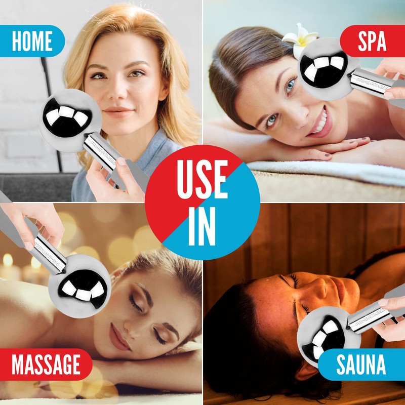 Ice Globes for Facials | Unbreakable Steel Cooling Roller |