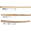 Kraftmann 85815 Wire Brush Set 3-Piece Wooden Handle 2-3-4 Rows