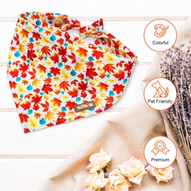 Tunkoo Dog Bandana Super Cute Autumn Fall Dog Scarf - Durable and Stylish Adjustable for Girl or Boy Small Medium and Large Square Puppy Kerchief, S
