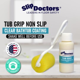 Anti-Slip Bath & Shower Floor Solutions (2 Bottles) – Tub Grip – Barefoot Friendly Non-Slip Coating Fixes Slippery Fiberglass & Acrylic Showers & Tubs