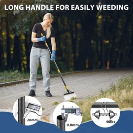 74" Garden Flat Shovel, Multifunctional Cleaning Shovel, Heavy Duty Manual Weeder Metal Floor Scraper Garden Tool for Lawn Digging, Weeding, Scraping, Ice Remove, Edging