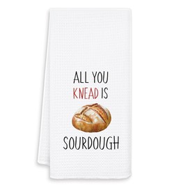 OSLYSOF Funny Sourdough Kitchen Towels, Tea Towels for Baking, All You Knead is Sourdough Decorative Dish Hand Towels for Kitchen, Baking Gifts for Women Baking Lovers, 16x24 Inch