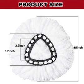 20 Pack Spin Mop Replacement Heads, Mop Replace Head Easywring 1-Tank System, Mop Head Replacement for Hardwood Floor Cleaning, Machine Washable and Easy to Replace