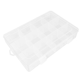 ZUFECY Fishing Tackle Box, 12 Clear Plastic Parts Organizer with Adjustable Dividers, Transparent Organizer Tray Organizers and Storage Box for Tackle Bead