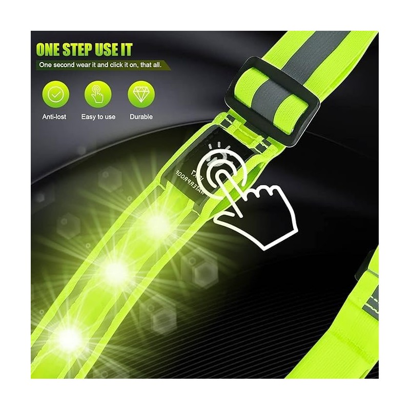 EIIEHX Walking Reflective Gear, Adjustable Nighttime Safety Gear, High Visibility