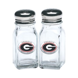 Heritage Pewter University of Georgia Bulldogs Salt and Pepper Shaker Set of 2 Bottles | Expertly Crafted Pewter Glass