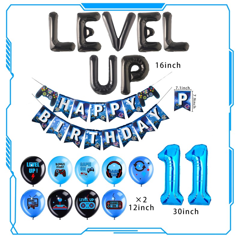 LaVenty Level Up Game Birthday Video Game Celebration Party Decoration