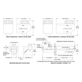 Wilwood 260-13619 Master Cylinder (Compact Remote Flange Mount ; Banjo W/Reservoir), 1 Pack