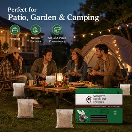 Mosquito Repellent Pouches for Patio Use – 18-Pack Plant Oil Deterrent for Home, Camping & Yard