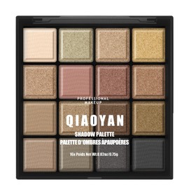 BUTBU Professional Makeup Lidschattenpalette, Nude Lidschatten Palette, Vegane Schimmer Eyeshadow, mit 16 Hochpigmentierten Warmen, Kühlen und Natürlichen Farbtönen,für Urlaubs & Alltags Make Up(01)