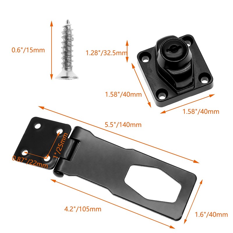 Jiozermi 2 Packs 4 Inch Hasp Locks with Keys, Stainless