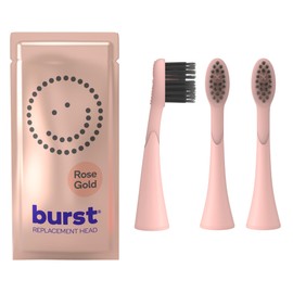 BURST Genuine Replacement Heads for Original Sonic Electric Toothbrush (Rose Gold/3 Pack) | Ultra Soft Bristles for a Deep Clean | Stain & Plaque Removal