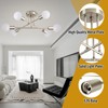 Nickle Modern Sputnik Chandelier Ceiling Light Fixture,6-Light Dining Room Light