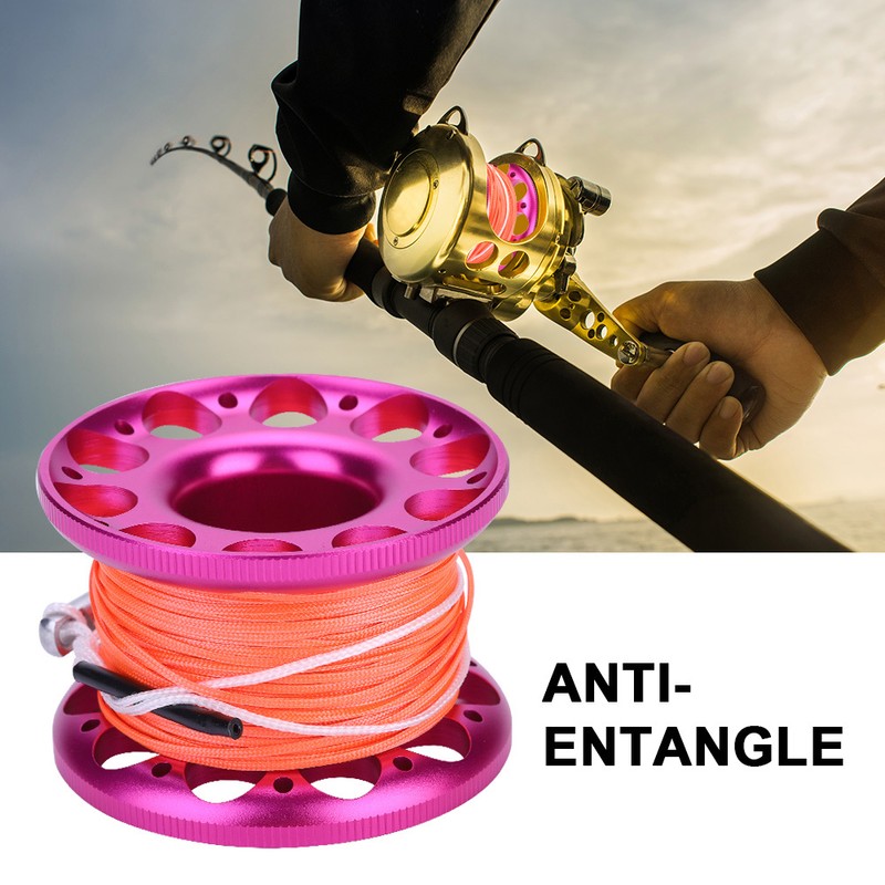 30M Mini Diving Aluminium Reel Spool Line with Stainless Steel