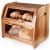 Arise Stylish Acacia Bread Box for Kitchen Countertop, Extra Large