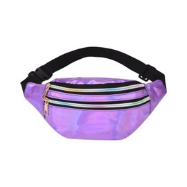 KGDUYC Bum Bag Fashion Waterproof Belt Bag Compartments with Zip Adjustable Reflective Strap Waist Bag for Men and Women Party Festival Sports Outdoor Travel - Purple