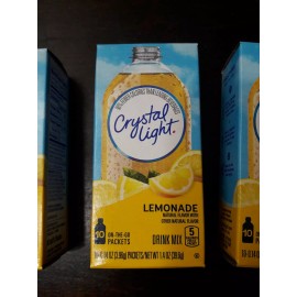 Crystal Light On The Go Lemonade  Soft Drink Mix Sugar Free 3 Box's - 30 Packets