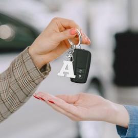 Letter A-Z Initial Keychain for Women Girls Stainless Steel Letter A with Key Ring for Purse Handbags Car Key Bag Key Chain for Teacher Bridesmaid Friendship New Mom Gifts from Daughter Initial A