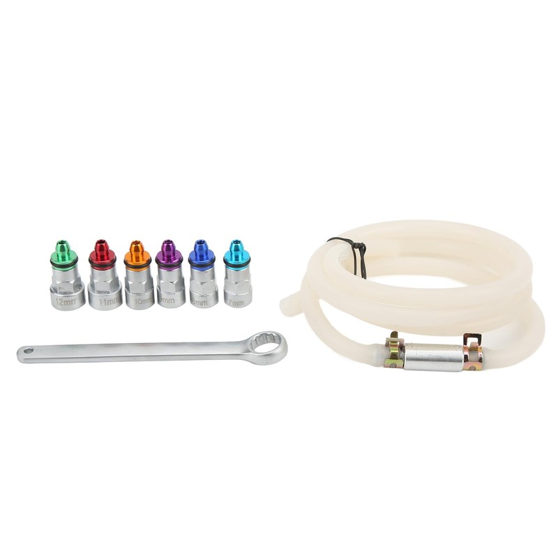 Brake Bleeder Wrench Kit 6 Adapters 1 Drain Hose Universal