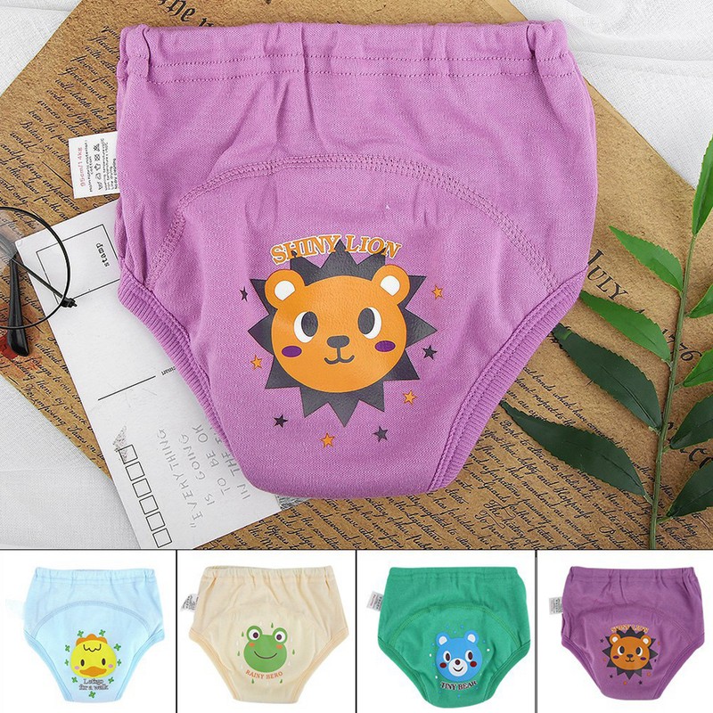 4PCS Baby Cloth Cartoon Waterproof Diapers Nappies Toddler 4 Layers