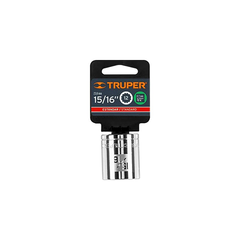 Truper D-1230, Dado de 12 puntas, cuadro 1/2" de 15/16"