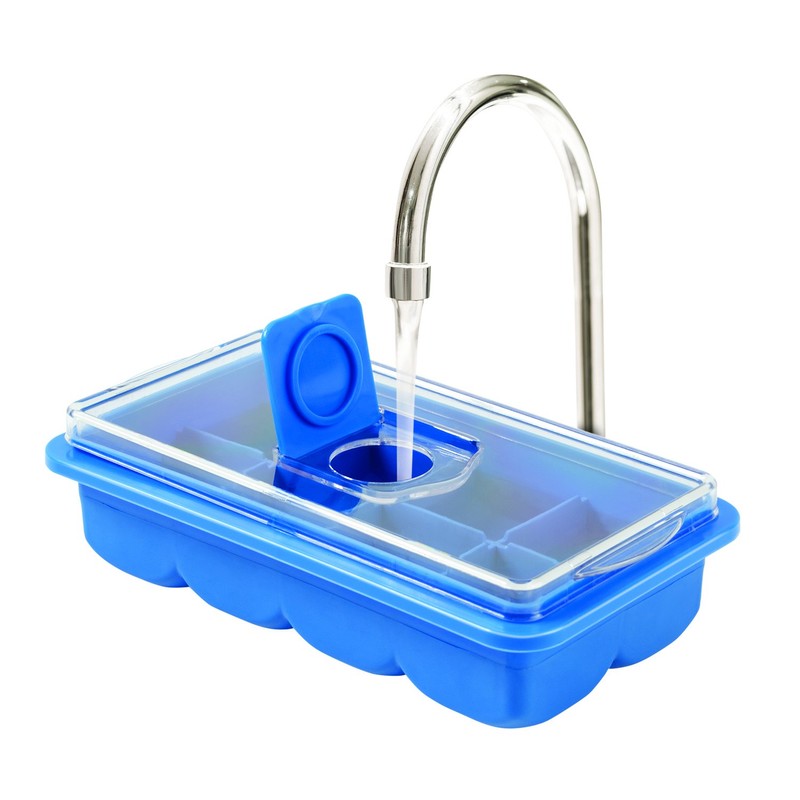 Handy Gourmet E7764BLU No- Spill Large Ice Cube Tray, Plastic,