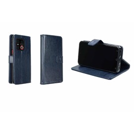 caseroxx Bookstyle Handytasche für Emporia SMART.ME7 / SMART.7lite in blau – Klapphülle aus Kunstleder mit Kreditkartenfächern, Magnetverschluss, Standfunktion & Rundumschutz für Display und Gehäuse