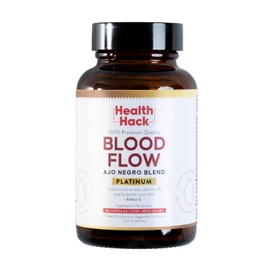 Health Hack Blood Flow Platinum | Suplemento para Apoyar la Buena Circulación y Deseo | Remolacha, L-Arginina, Ajo, Glicinato de Magnesio, CoQ10, Complejo B, Vitamina D3 | Vitalidad, Bienestar